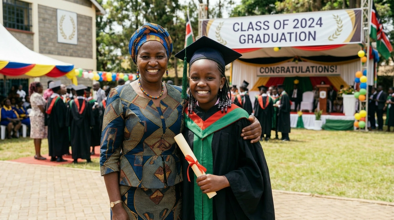 Parent and student at graduation